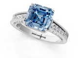 White gold Fancy Blue Asscher  Cut Milgrain Channel Set Engagement Ring with Solitaire Prong Setting_18