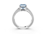 White gold Fancy Blue Asscher  Cut Milgrain Channel Set Engagement Ring with Solitaire Prong Setting_21