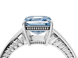 White gold Fancy Blue Asscher  Cut Milgrain Channel Set Engagement Ring with Solitaire Prong Setting_22