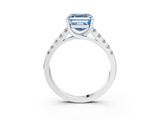 White gold Fancy Blue Asscher  Cut Pavé Band Solitaire Ring with Four-Prong Setting_37