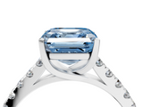 White gold Fancy Blue Asscher  Cut Pavé Band Solitaire Ring with Four-Prong Setting_38