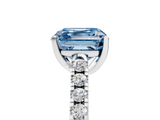 White gold Fancy Blue Asscher  Cut Pavé Band Solitaire Ring with Four-Prong Setting_39