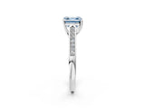 White gold Fancy Blue Asscher Cut Solitaire Cathedral Diamond Engagement Ring with Channel-Set Band and Four-Prong Setting_17