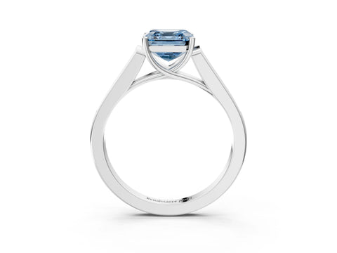 White gold Fancy Blue Asscher Cut Solitaire Cathedral Diamond Engagement Ring with Channel-Set Band and Four-Prong Setting_18