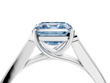 White gold Fancy Blue Asscher Cut Solitaire Cathedral Diamond Engagement Ring with Channel-Set Band and Four-Prong Setting_19
