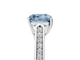 White gold Fancy Blue Asscher Cut Solitaire Cathedral Diamond Engagement Ring with Channel-Set Band and Four-Prong Setting_20
