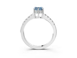 White gold Fancy Blue Asscher Cut Solitaire Diamond Engagement Ring with Pavé Band and Six-Prong Setting_22