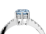 White gold Fancy Blue Asscher Cut Solitaire Diamond Engagement Ring with Pavé Band and Six-Prong Setting_23