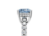 White gold Fancy Blue Asscher Cut Solitaire Diamond Engagement Ring with Pavé Band and Six-Prong Setting_24
