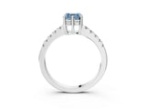 White gold Fancy Blue Asscher Cut Solitaire Diamond Engagement Ring with Pavé Band and Six-Prong Setting_51