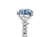 White gold Fancy Blue Asscher  Cut Solitaire Diamond Engagement Ring with Pave Band and Four-Prong Setting_5