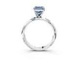 White gold Fancy Blue Asscher Cut Solitaire Diamond Engagement Ring with Twisted Pave Band and Four-Prong Setting_22