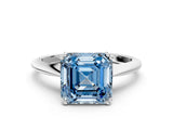 White gold Fancy Blue Asscher Cut Solitaire Diamond Ring with Six-Prong Setting and Classic Band_25