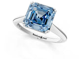 White gold Fancy Blue Asscher Cut Solitaire Diamond Ring with Six-Prong Setting and Classic Band_26