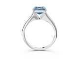 White gold Fancy Blue Asscher Cut Solitaire Diamond Ring with Six-Prong Setting and Classic Band_28