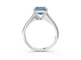 White gold Fancy Blue Asscher Cut Solitaire Diamond Ring with Six-Prong Setting and Classic Band_37