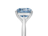 White gold Fancy Blue Asscher Cut Solitaire Diamond Ring with Six-Prong Setting and Classic Band_39