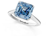White gold Fancy Blue Asscher Cut Solitaire Diamond Ring with Six-Prong Setting and Classic Band_47