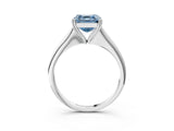 White gold Fancy Blue Asscher Cut Solitaire Diamond Ring with Six-Prong Setting and Classic Band_49