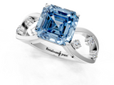 White gold Fancy Blue Asscher  Cut Solitaire Diamond with Side Stones on Criss-Cross Band and Four-Prong Setting_18