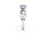White gold Fancy Blue Asscher  Cut Solitaire Diamond with Side Stones on Criss-Cross Band and Four-Prong Setting_19