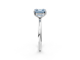 White gold Fancy Blue Asscher  Cut Solitaire Engagement Ring with Four-Prong Setting and Classic Band_19