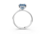 White gold Fancy Blue Asscher  Cut Solitaire Engagement Ring with Four-Prong Setting and Classic Band_20