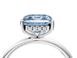 White gold Fancy Blue Asscher  Cut Solitaire Engagement Ring with Four-Prong Setting and Classic Band_21