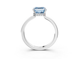 White gold Fancy Blue Asscher  Cut Solitaire Engagement Ring with Four-Prong Setting on a Classic Band_3