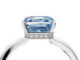 White gold Fancy Blue Asscher  Cut Solitaire Engagement Ring with Four-Prong Setting on a Classic Band_4