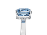 White gold Fancy Blue Asscher  Cut Solitaire Engagement Ring with Four-Prong Setting on a Classic Band_5