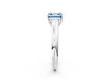 White gold Fancy Blue Asscher Cut Solitaire Engagement Ring with Tapered Band and Four-Prong Setting_17