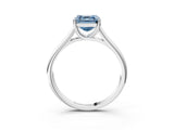 White gold Fancy Blue Asscher Cut Solitaire Engagement Ring with Tapered Band and Four-Prong Setting_18