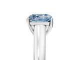 White gold Fancy Blue Asscher Cut Solitaire Engagement Ring with Tapered Band and Four-Prong Setting_20