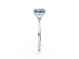 White gold Fancy Blue Asscher  Cut Solitaire Engagement Ring with Thin Band and Four-Prong Setting_5
