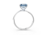 White gold Fancy Blue Asscher  Cut Solitaire Engagement Ring with Thin Band and Four-Prong Setting_6