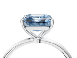 White gold Fancy Blue Asscher  Cut Solitaire Engagement Ring with Thin Band and Four-Prong Setting_7