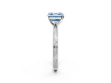 White gold Fancy Blue Asscher Cut Solitaire Milgrain Engraved Band with Four-Prong Setting_14