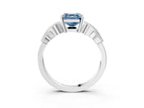 White gold Fancy Blue Asscher Cut Solitaire Milgrain Leaf Band with Prong Setting_15