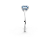 White gold Fancy Blue Asscher  Cut Solitaire Ring with Cathedral Band and Four-Prong Setting_2