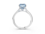 White gold Fancy Blue Asscher  Cut Solitaire Ring with Cathedral Band and Four-Prong Setting_3