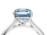 White gold Fancy Blue Asscher  Cut Solitaire Ring with Cathedral Band and Four-Prong Setting_4