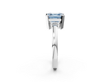 White gold Fancy Blue Asscher  Cut Solitaire Ring with Four-Prong Setting and Classic Band_19