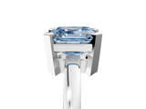 White gold Fancy Blue Asscher  Cut Solitaire Ring with Four-Prong Setting and Classic Band_22