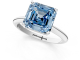 White gold Fancy Blue Asscher  Cut Solitaire Ring with Four-Prong Setting on a Classic Band_1