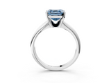 White gold Fancy Blue Asscher  Cut Solitaire Ring with Four-Prong Setting on a Classic Band_3