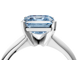 White gold Fancy Blue Asscher  Cut Solitaire Ring with Four-Prong Setting on a Classic Band_4