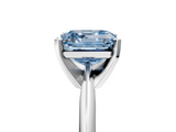 White gold Fancy Blue Asscher  Cut Solitaire Ring with Four-Prong Setting on a Classic Band_5