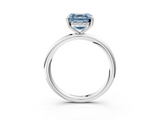 White gold Fancy Blue Asscher  Cut Solitaire Ring with Thin Band and Four-Prong Setting_20