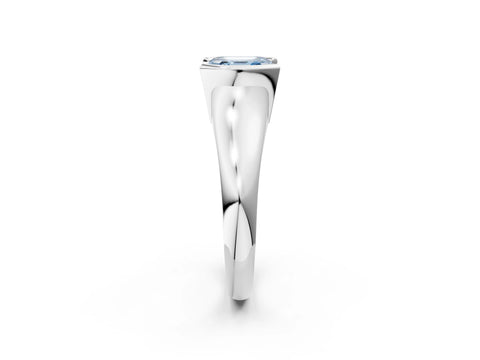 White gold Fancy Blue Asscher Cut Solitaire Tension Set Diamond Ring with Split Shank Band_14